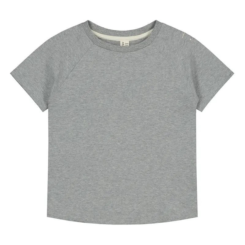 Crew Neck T Shirt in Grey Melange by Gray Label