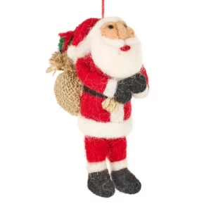 Father Christmas With A Sack Of Presents Hanging Decoration by Felt So Good