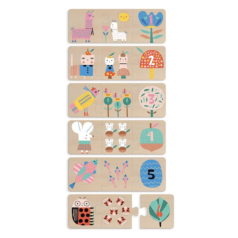 Suzy Ulman Mum and Baby Trio Jigsaw Puzzles by Vilac (6x3pcs)