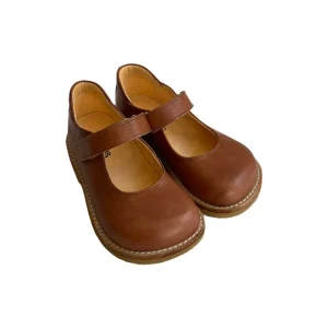 Wide Fit Mary Janes in Tan by Angulus