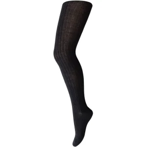 Wool Rib Tights in Black by MP Denmark