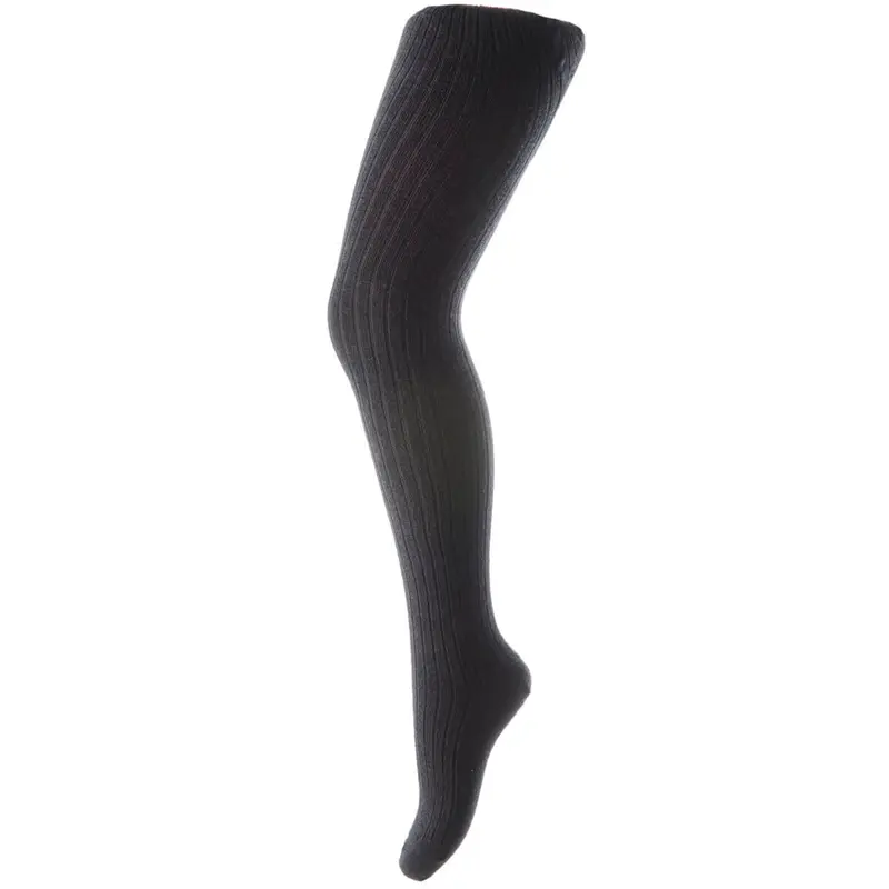 Wool Rib Tights in Dark Navy by MP Denmark