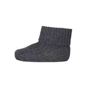 Cotton Rib Ankle Socks in Dark Grey Melange by MP Denmark