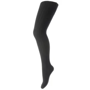 Cotton Rib Tights in Black by MP Denmark