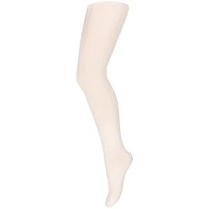 Cotton Rib Tights in Ecru by MP Denmark