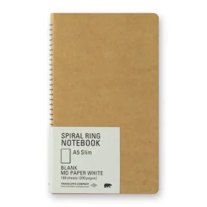 MD White Spiral Ring Notebook A5 Slim by Traveler's Company