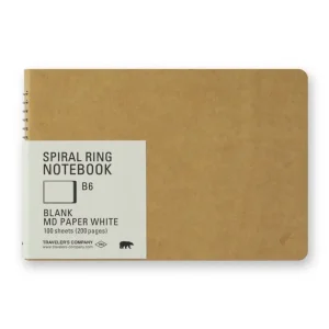 MD White Spiral Ring Notebook B6 by Traveler's Company
