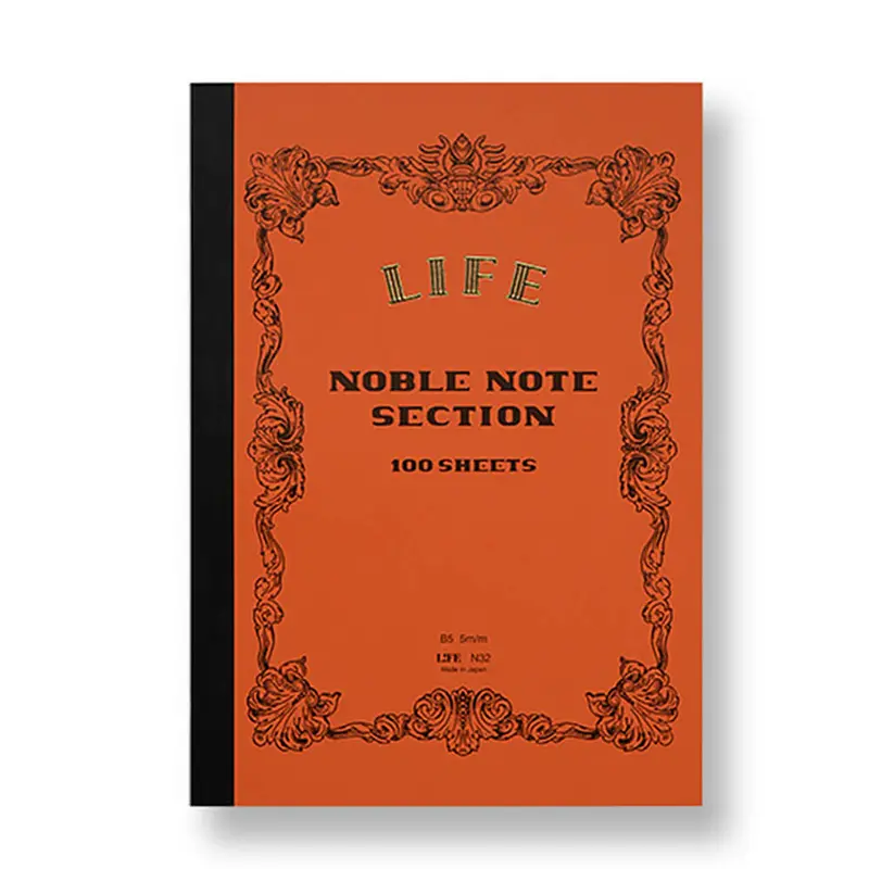 Noble Note Section Notebook B5 (17.6cm x 25cm) in Red by Life Japan