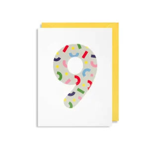 Number 9 Mini Greetings Card by Magic Numbers for Lagom Design