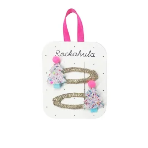 Tutti Frutti Christmas Tree Glitter Hair Clips by Rockahula