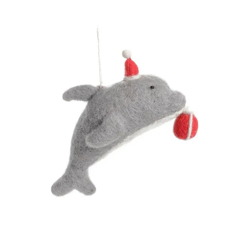 Dolphin with Present Hanging Christmas Decoration by Amica