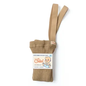 Footless Tights With Braces in Light Brown by Silly Silas