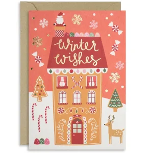 Gingerbread House Christmas Greetings Card by Mifkins