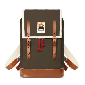Matra Mini Leather Backpack in Khaki (14L) by YKRA