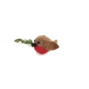 Mini Robin With Mistletoe Hanging Christmas Decoration by Amica