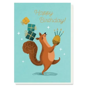 Nutty Squirrel Birthday Greetings Card by Stormy Knight