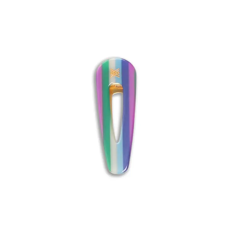 Round Hair Clip in Stripe by Repose AMS