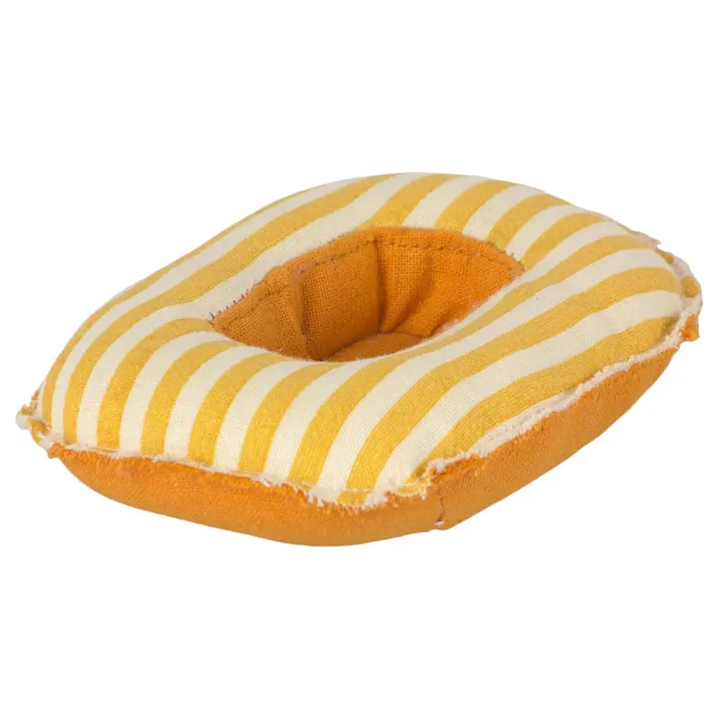 Small Mouse Rubber Boat in Yellow Stripe by Maileg
