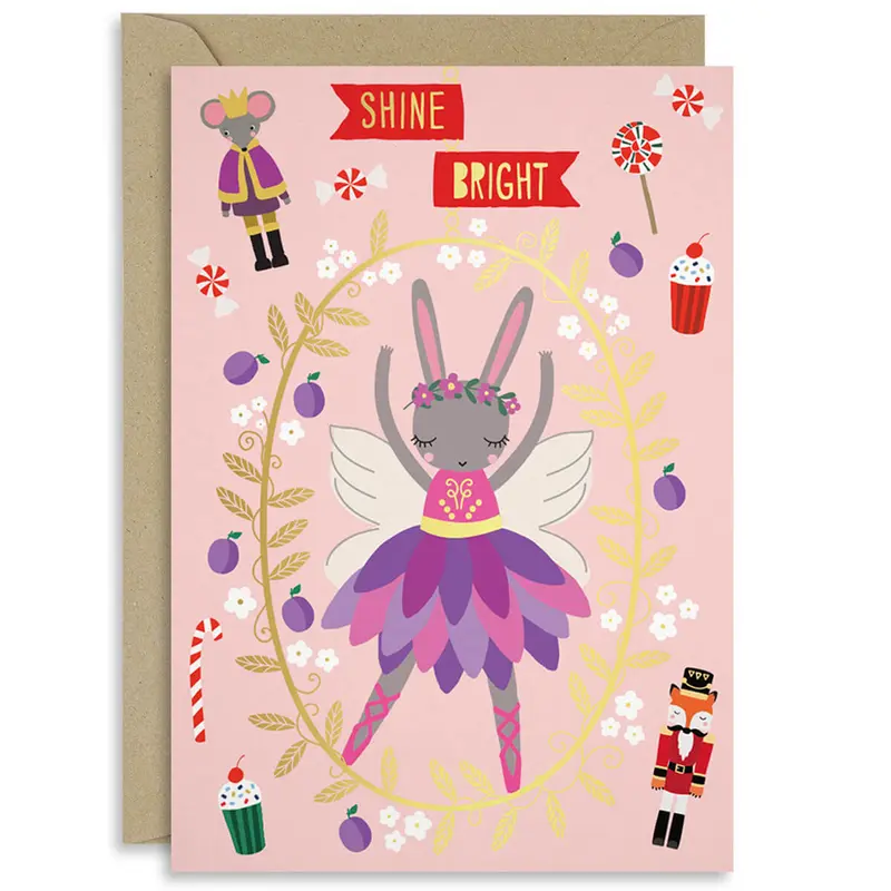 Sugar Plum Fairy Christmas Greetings Card by Mifkins