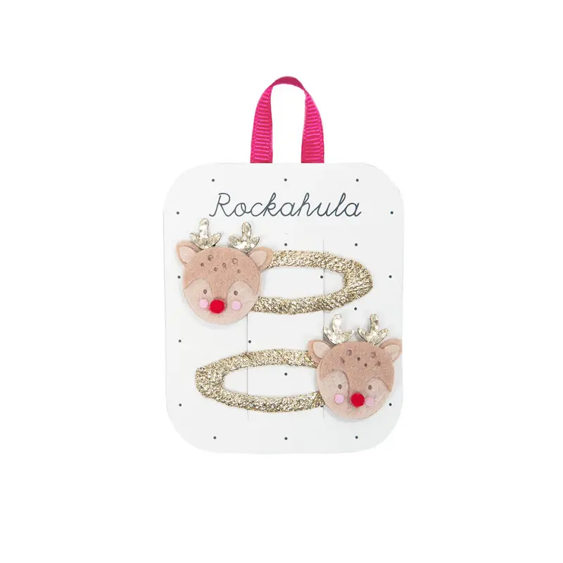 Little Reindeer Christmas Hair Clips by Rockahula
