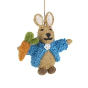 Rabbit In Cardigan Hanging Decoration by Felt So Good