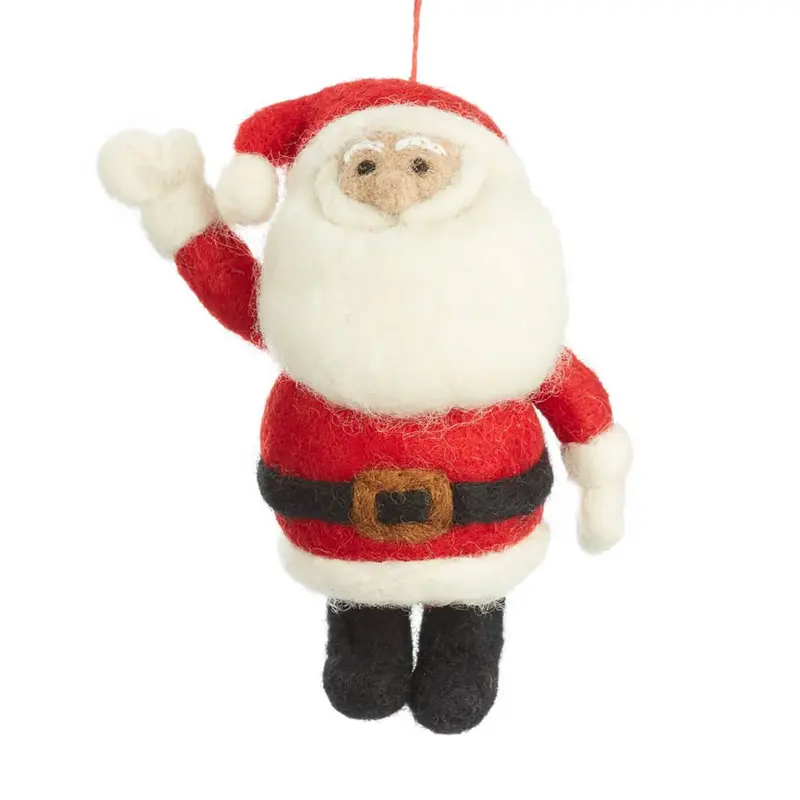 Round Santa Hanging Christmas Decoration by Felt So Good