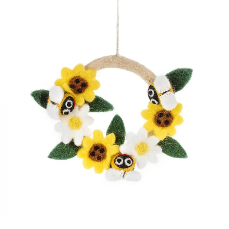 Spring Bee Mini Wreath Hanging Decoration by Felt So Good
