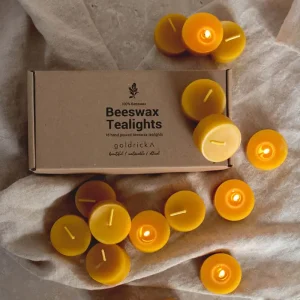 Beeswax Tealights by Goldrick (Pack of 16)