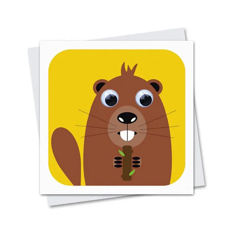 Benny Beaver Greetings Card by Stripey Cats Cards