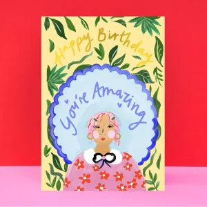 Birthday Hat Greetings Card by Eleanor Bowmer