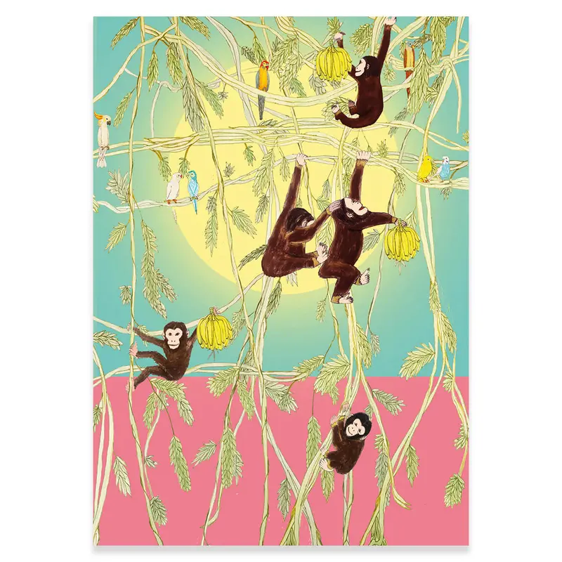 Cheeky Monkeys Greetings Card by Wildflower Cards