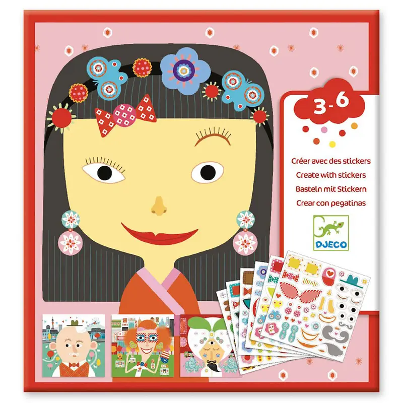 Create With Stickers Different Faces Craft Kit by Djeco