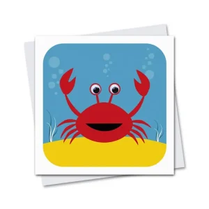 Cresta Crab Greetings Card by Stripey Cats Cards