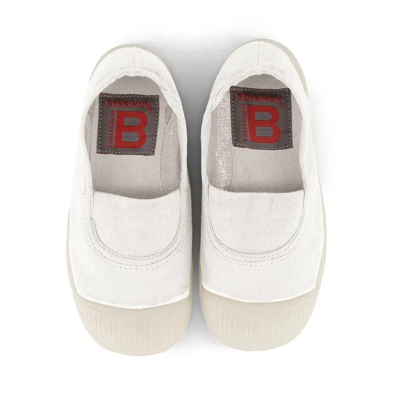 Elastic Tennis Shoe in White by Bensimon