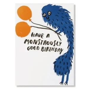 Have A Monstrously Good Birthday Greetings Card by Egg Press for 1973