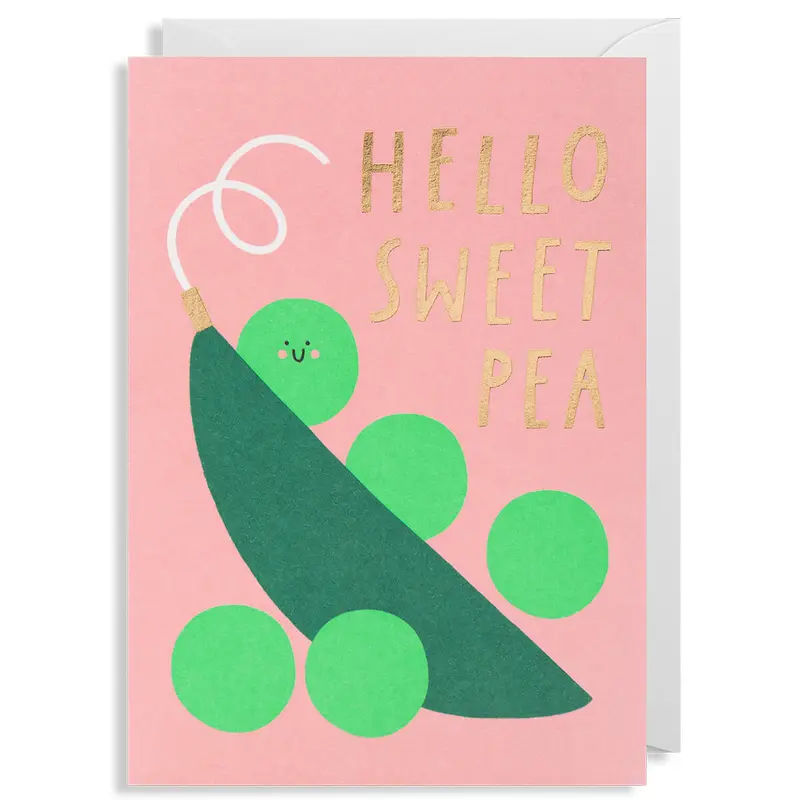 Hello Sweet Pea Greetings Card by Susie Hammer for Lagom Design