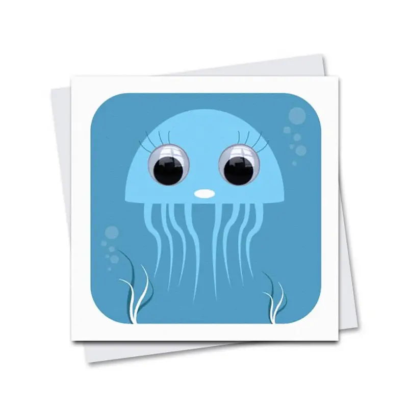 Jaqueline Jellyfish Greetings Card by Stripey Cats Cards
