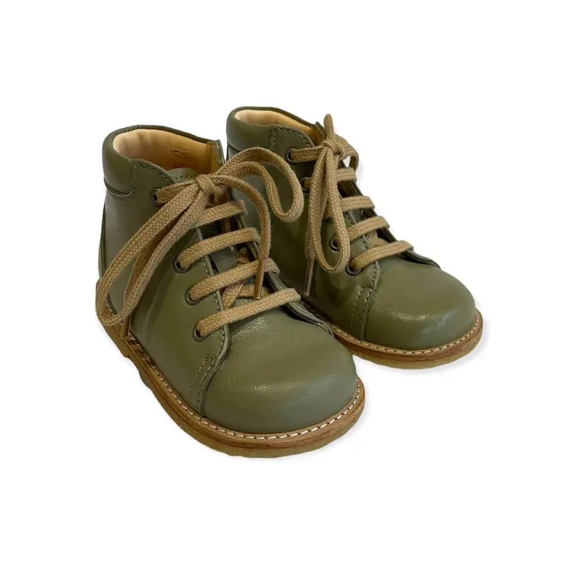 Lace Up Starter Boots in Light Khaki by Angulus - Last Ones In Stock - EUR 20-22