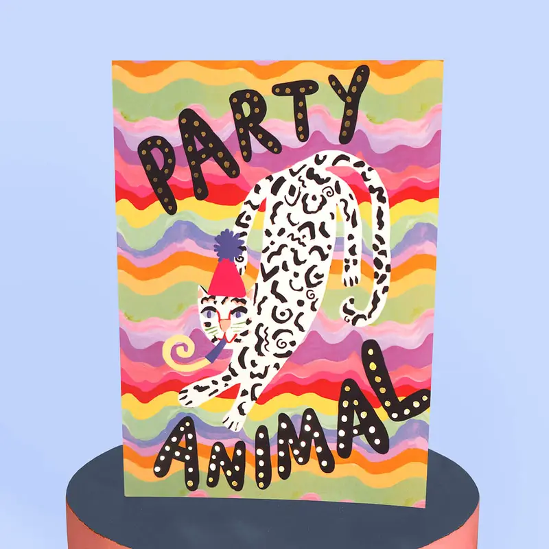 Party Animal Greetings Card by Eleanor Bowmer