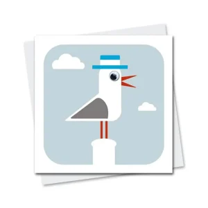 Sally Seagull Greetings Card by Stripey Cats Cards