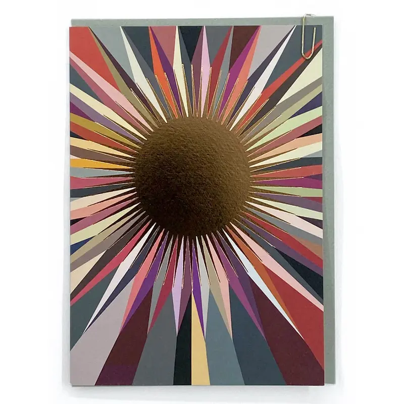 Sunburst Greetings Card in Radar Copper Design by Pavilion Cards