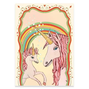 Unicorns And Rainbows Greetings Card by Wildflower Cards