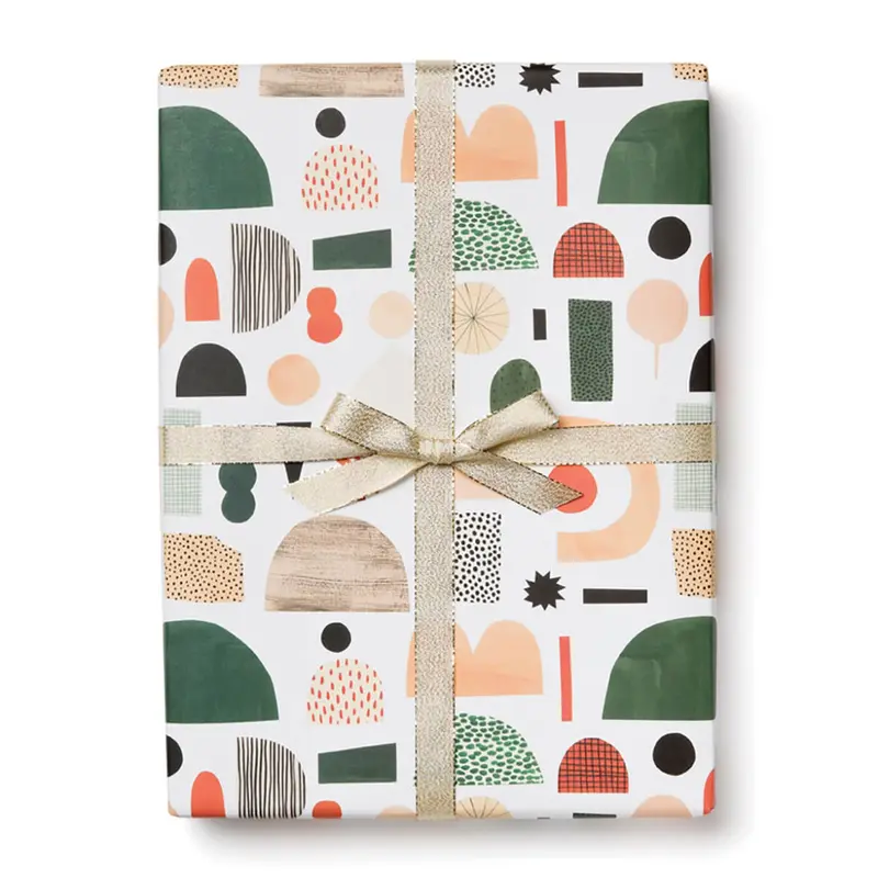 Xmas Shapes Christmas Gift Wrap (3 Sheets) By Red Cap Cards
