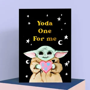 Yoda One For Me Greetings Card by Eleanor Bowmer