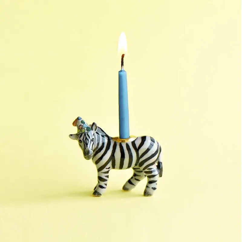 Zebra Party Animal Ceramic Cake Topper by Camp Hollow