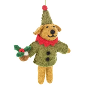 Bernard The Dog Hanging Christmas Decoration by Felt So Good