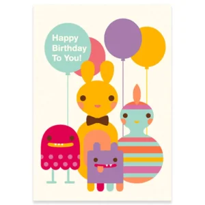 Birthday Gang Greetings Card by Dicky Bird