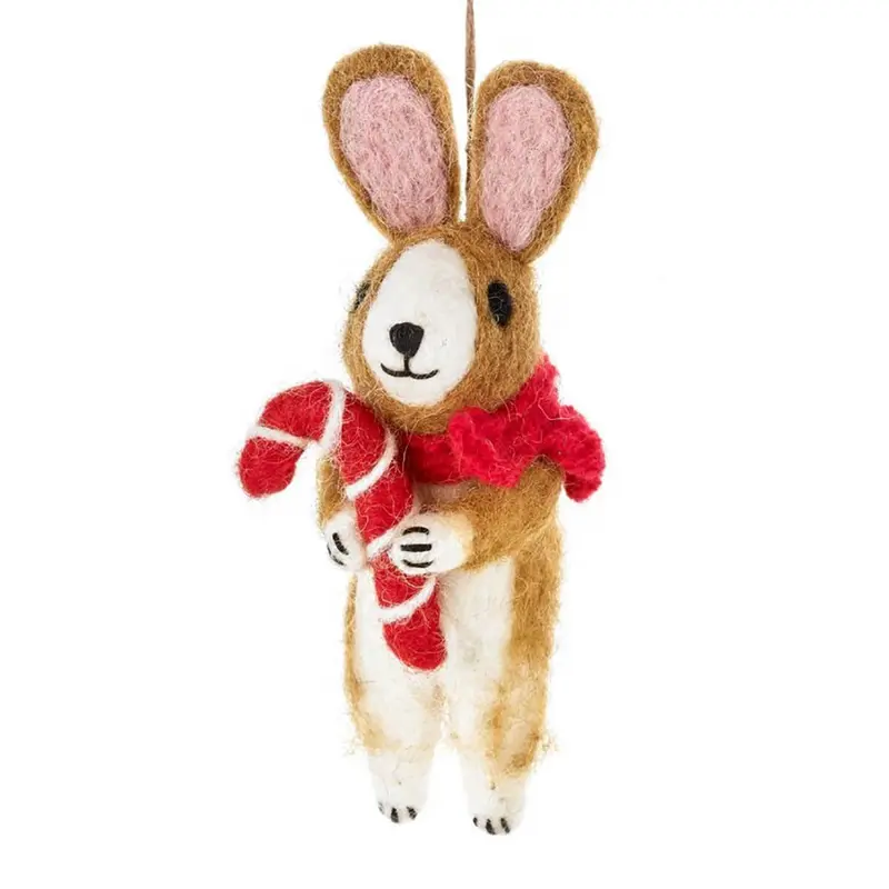 Cinnamon The Rabbit Hanging Christmas Decoration by Felt So Good