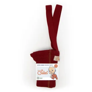 Footed Tights With Braces in Maple Leaf by Silly Silas