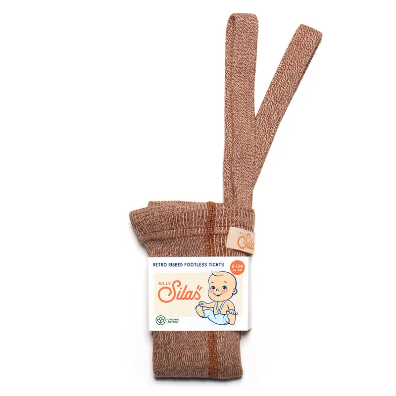 Footless Tights With Braces in Salted Caramel by Silly Silas